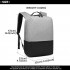 E6891 - Kono Waterproof Basic Backpack with USB Charging Port - Grey/Black